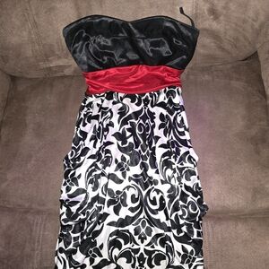 Ruby Rox Strapless Black and Red Dress
